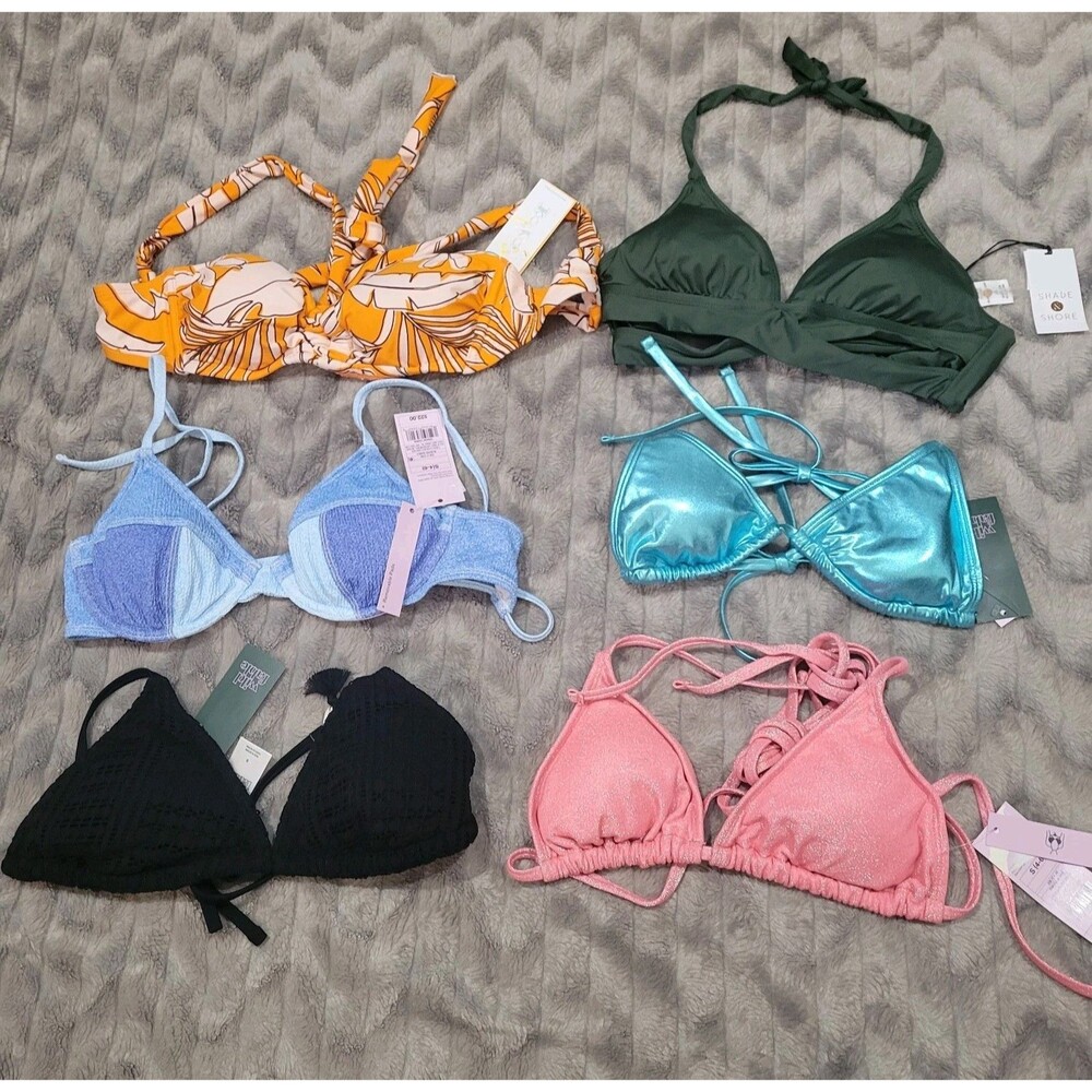 Wild Fable Kona Sol Womens S Bikini Lof Of 6 Knit Boho Metallic NWT